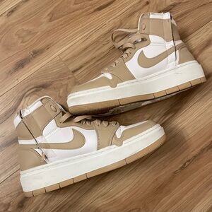 Nike Air Jordan’s Elevate DN3253-121. High-Top Sneakers with Tan and White